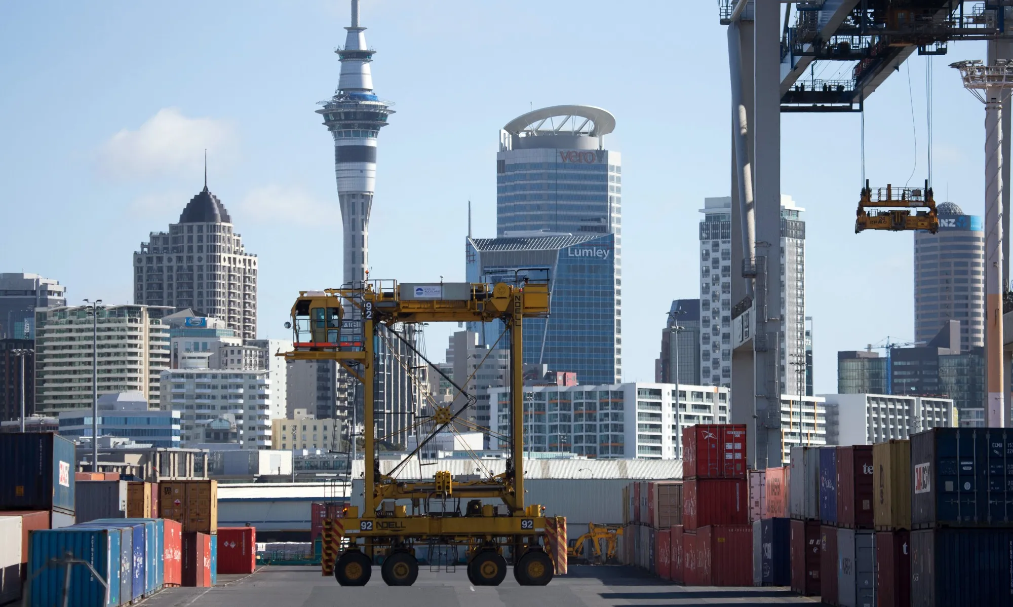 The Ports of Auckland terminal in Auckland, New Zealand.