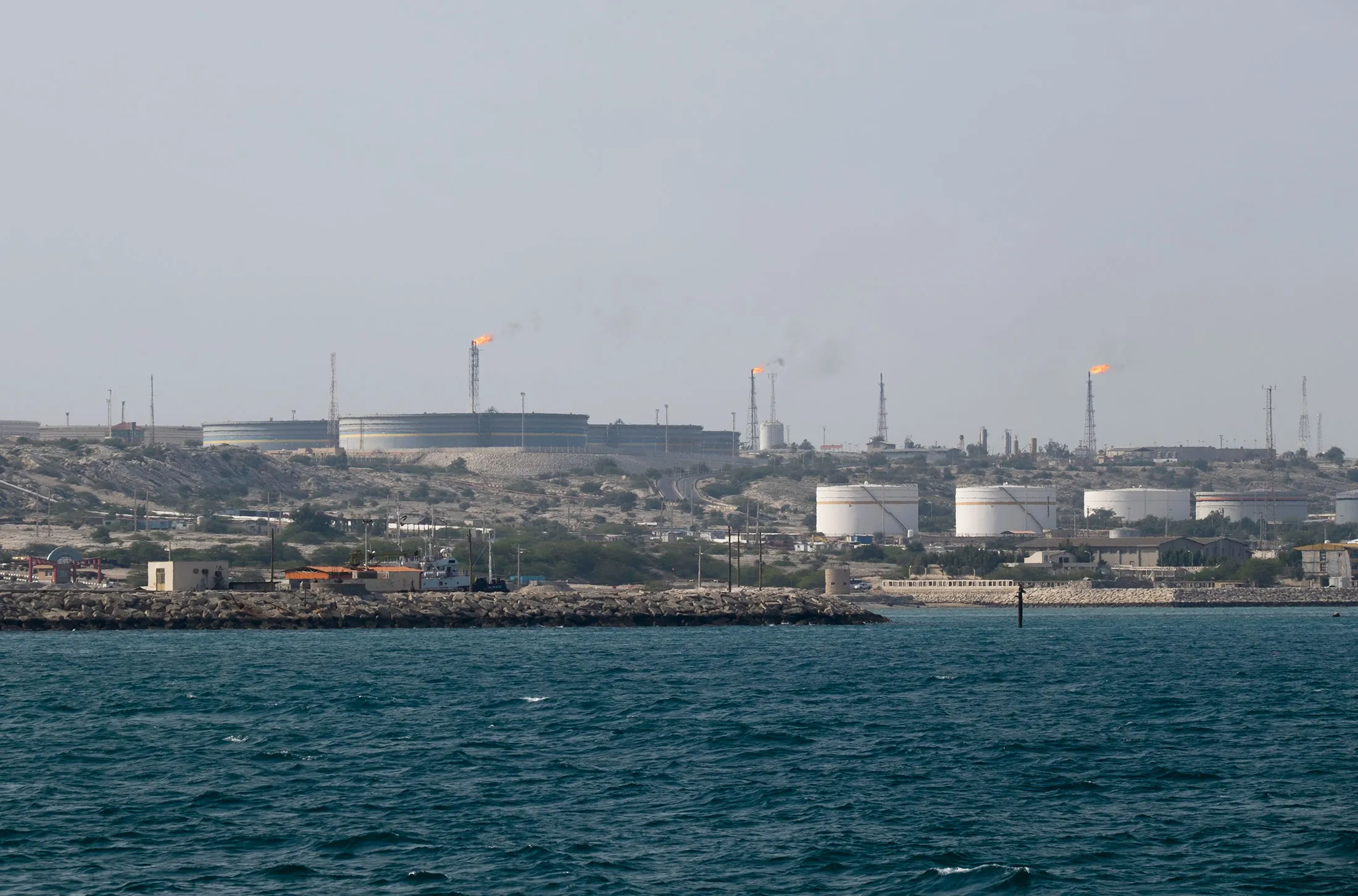 Oil facilities on Kharg island, Iran.