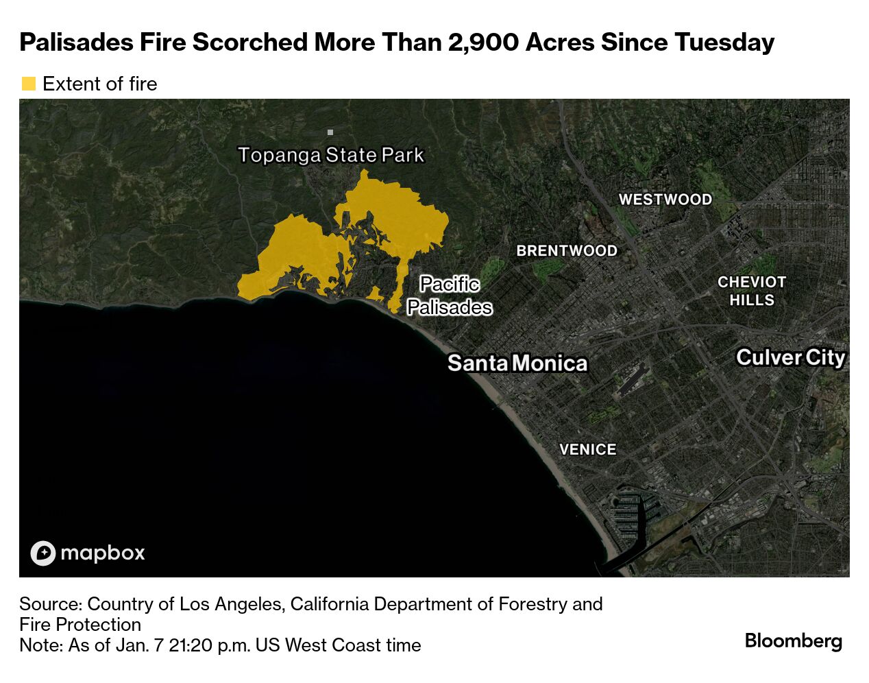 Santa Monica - 山装う様○3点 ロサンゼルス、高級住宅街襲った山火事が拡大－サンタモニカ