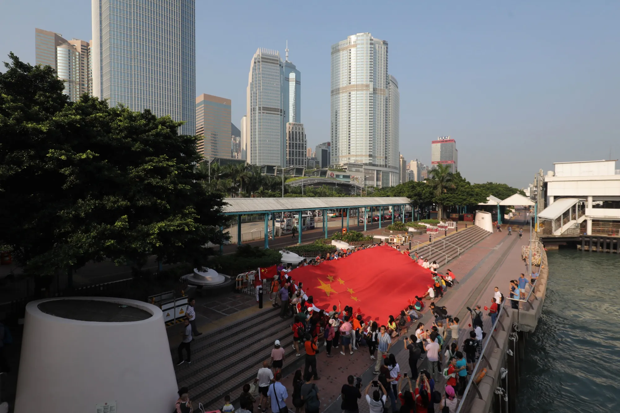 Protesters Mark The 70th Anniversary of People's Republic of China In Hong Kong