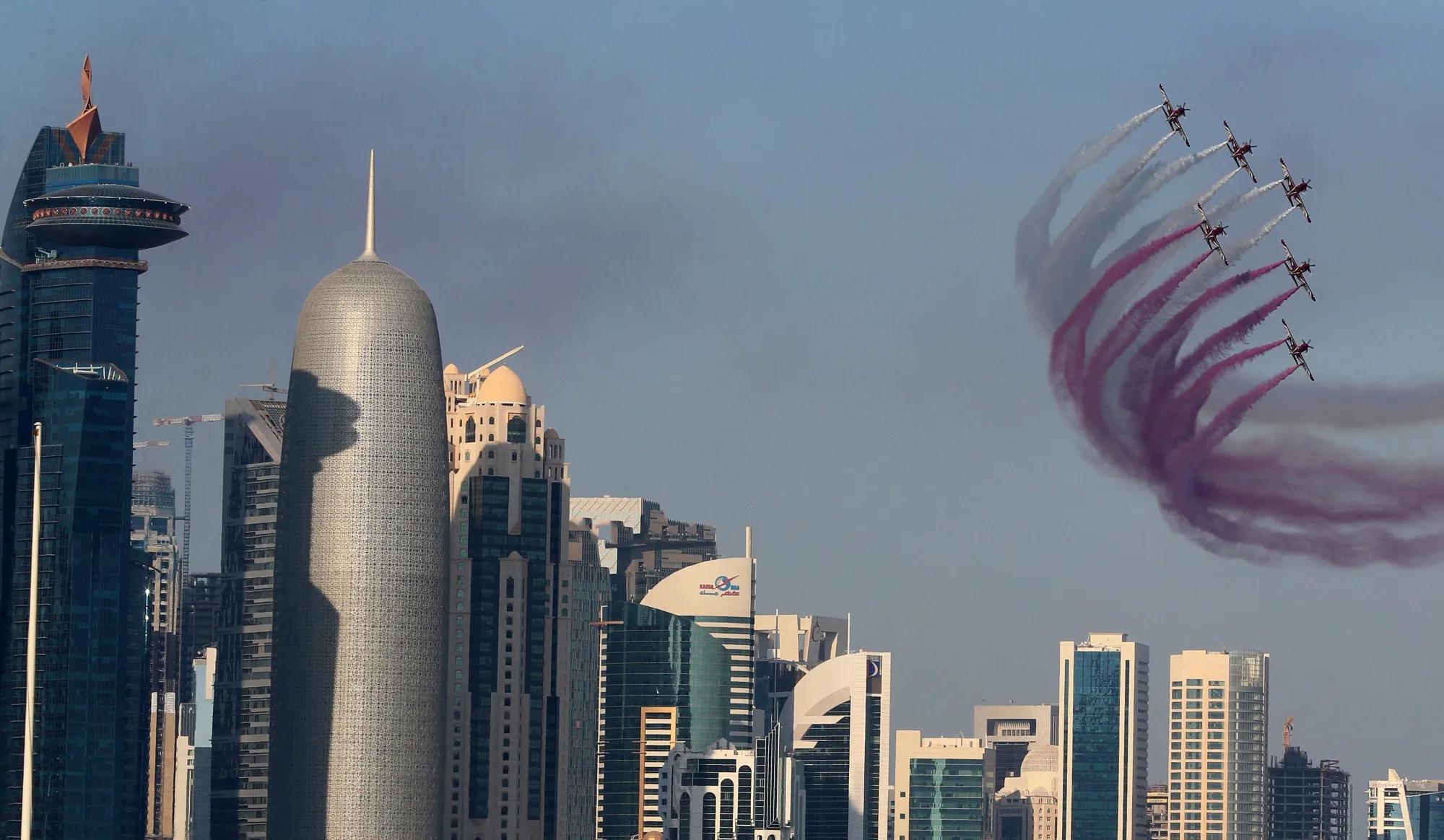 A military parade to mark Qatar’s national day celebration in Doha.
