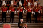 King Charles III makes an address in Westminster Hall in London on Sept. 12.