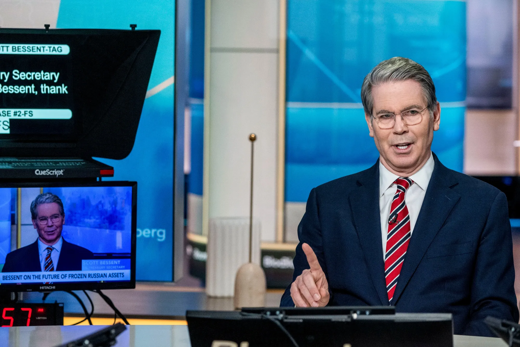 Scott Bessent, US treasury secretary, during a Bloomberg Television interview in New York.
