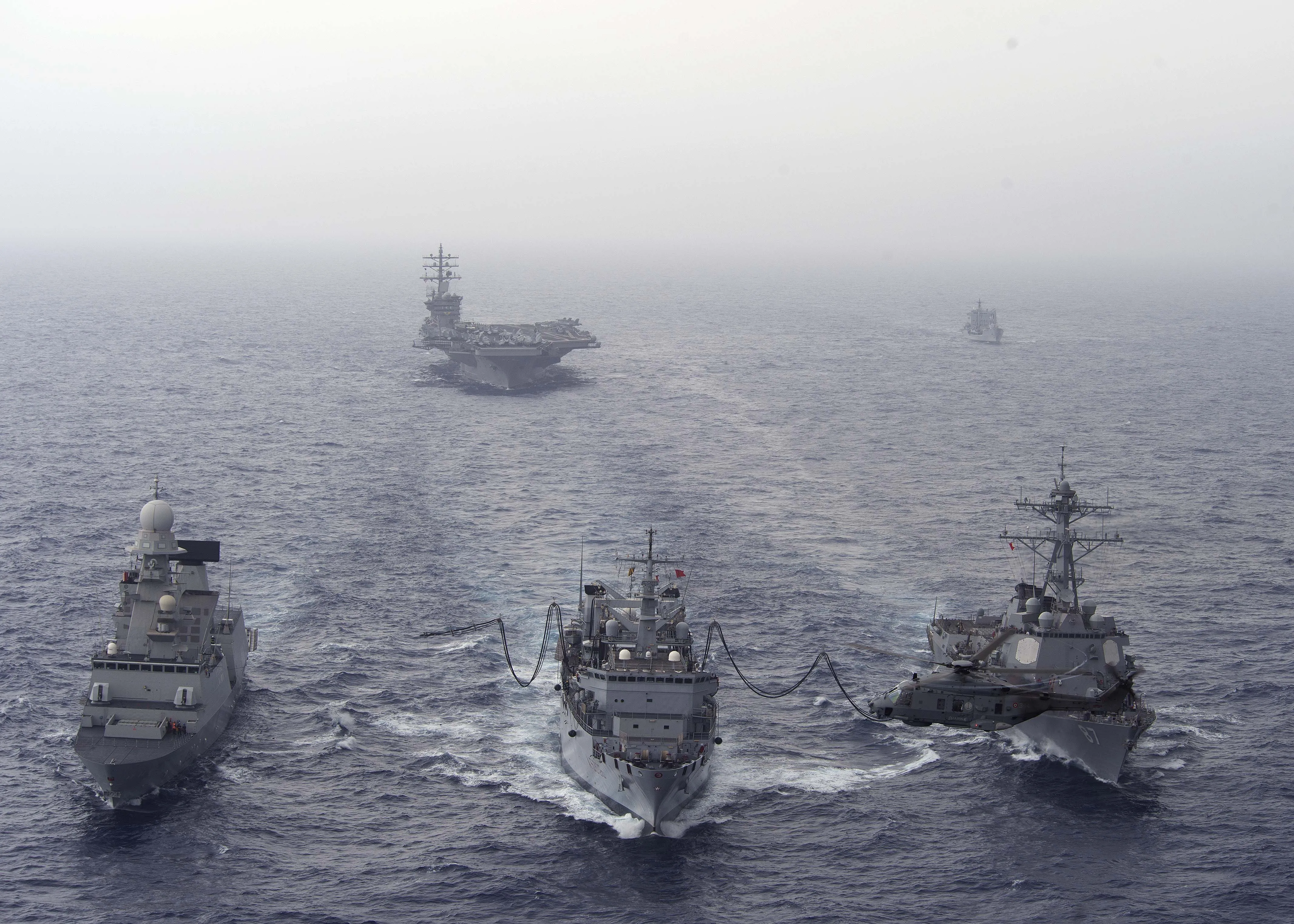 USS Carney, right, carrier USS Eisenhower are off to hunt Houthis.&nbsp;