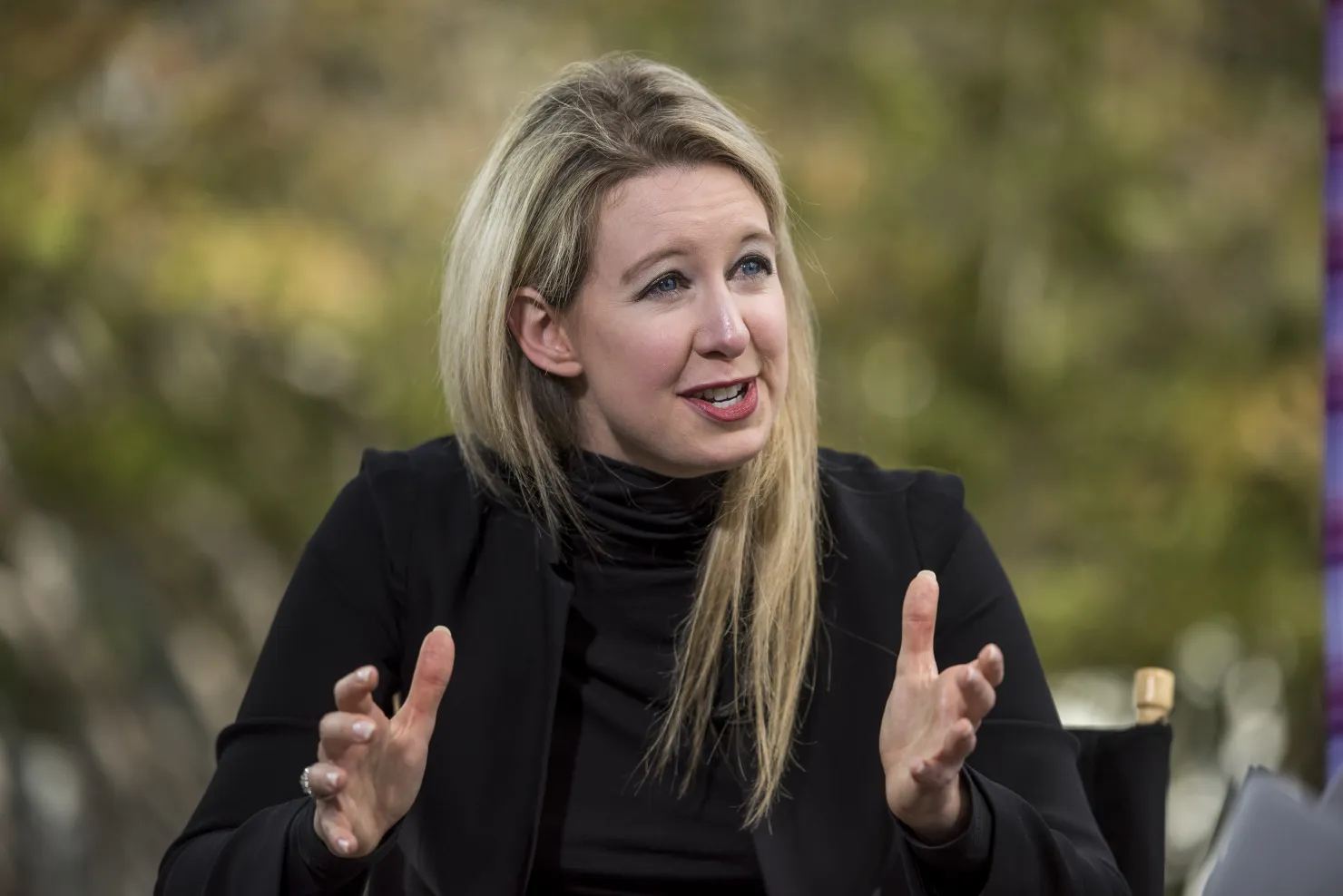 Elizabeth Holmes, founder of Theranos, speaks during a Bloomberg Television interview in San Francisco on Oct. 6, 2015.