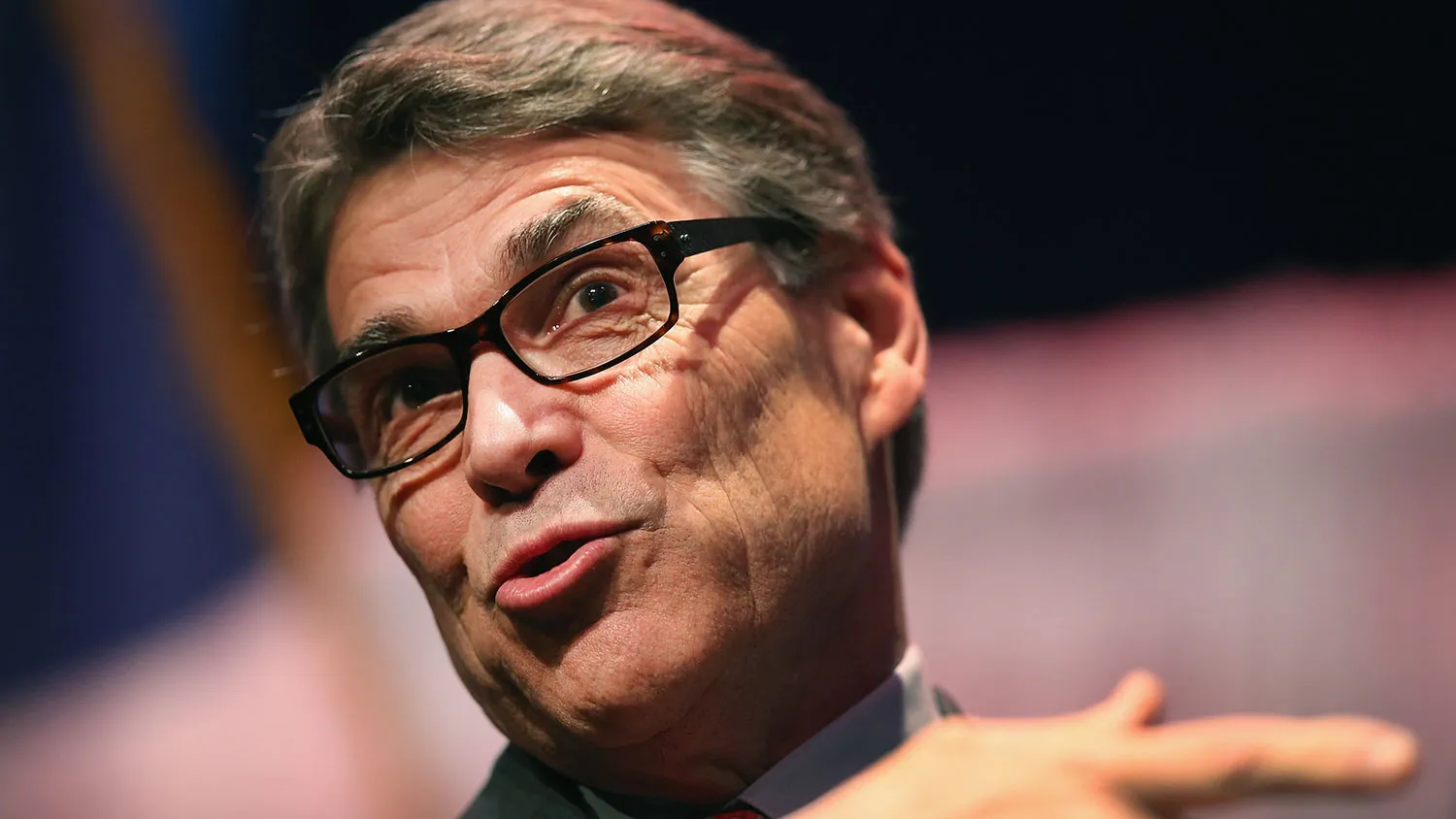 Former Texas Governor Rick Perry speaks to guests gathered at the Point of Grace Church for the Iowa Faith and Freedom Coalition 2015 Spring Kickoff on April 25, 2015 in Waukee, Iowa.
