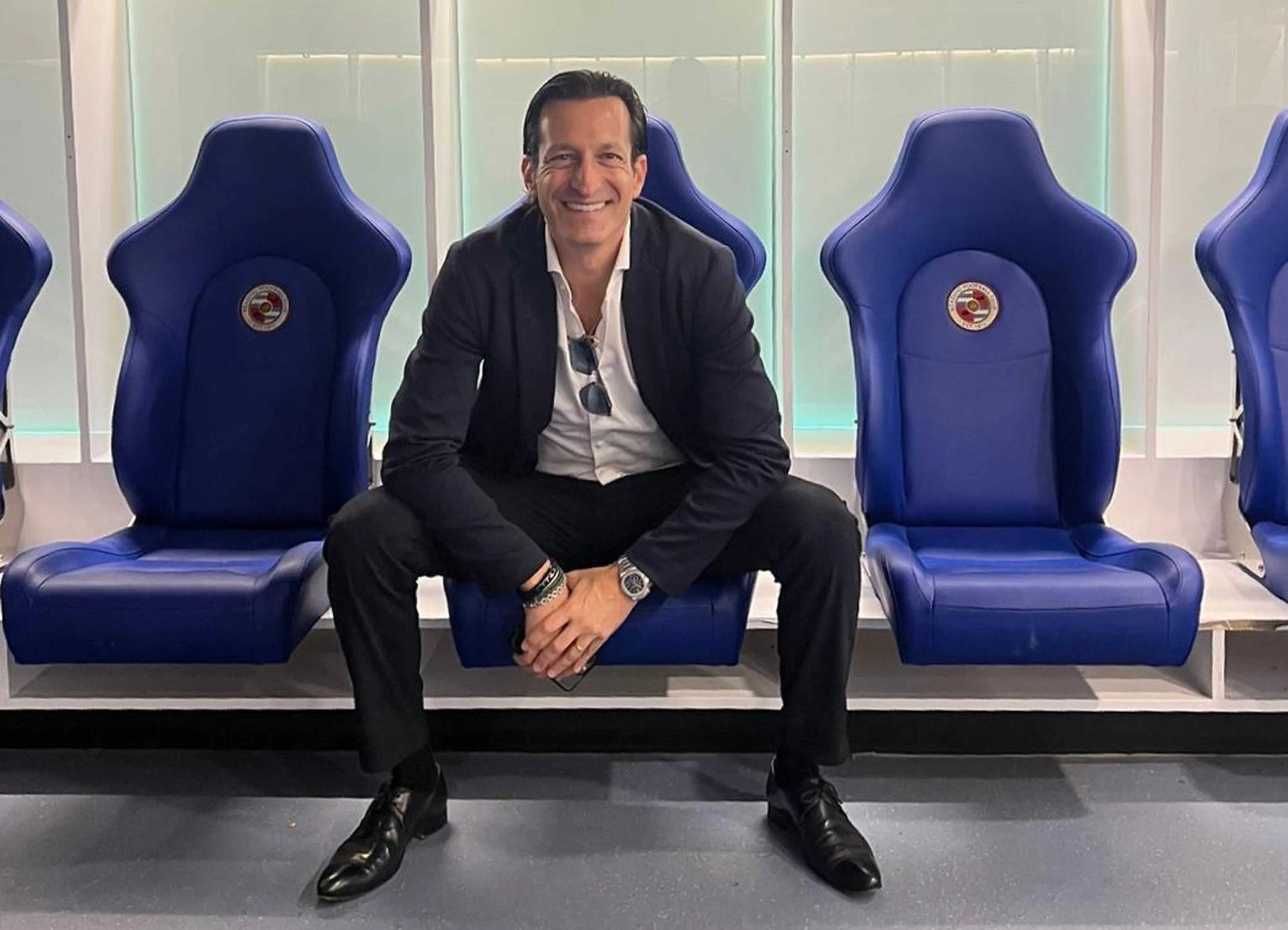 Ross Kestin in the Reading FC changing room.