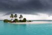 Global Warming and Climate change are putting at risk tropical islands - Stock photo
