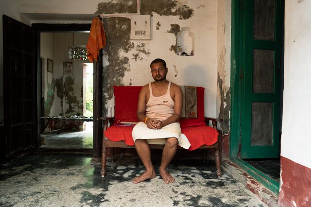 Govind Tripathi at his house in Gonda.