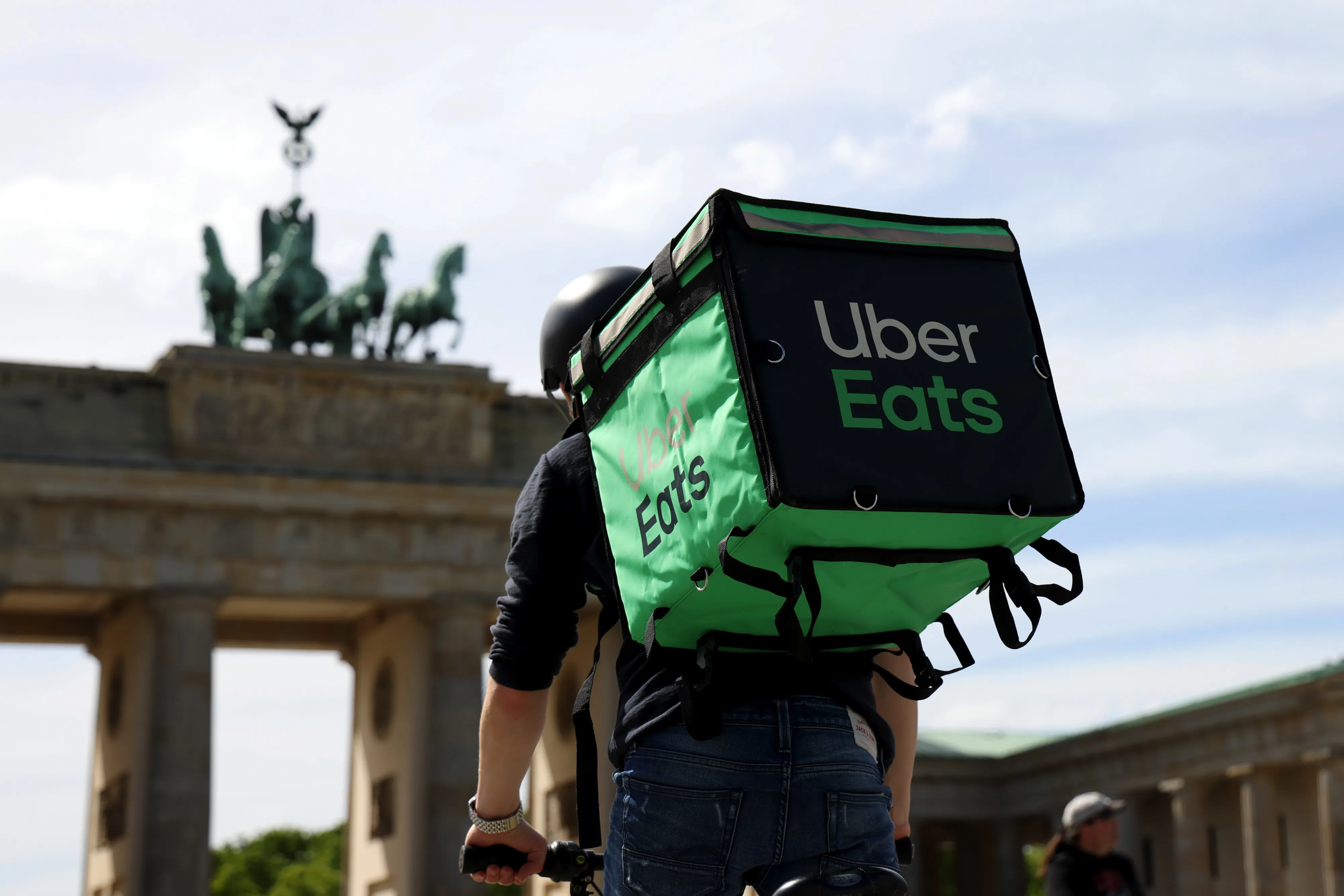 An Uber Eats courier in Berlin.