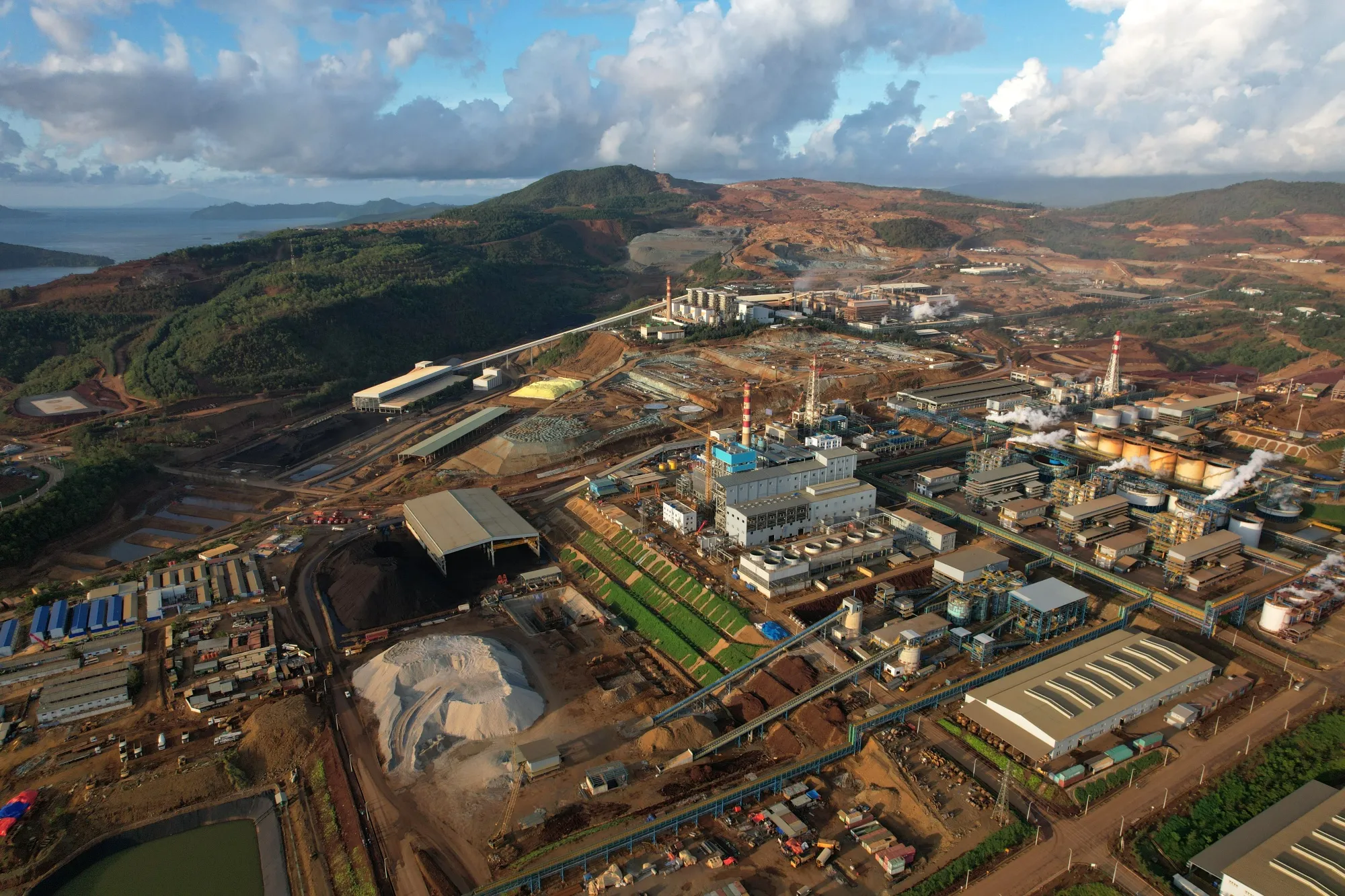 A nickel processing complex on Obi Island, North Maluku, Indonesia.