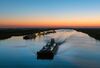 Image of barges at the Sabine Pass waterway.