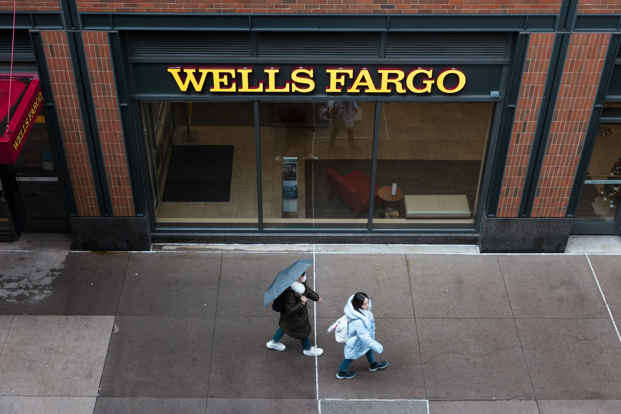 A Wells Fargo bank branch in New York.