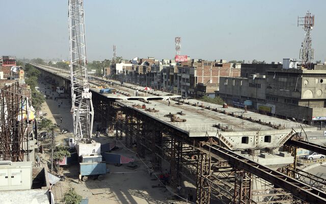 Construction work on National Highway 1, Amritsar, 2009.