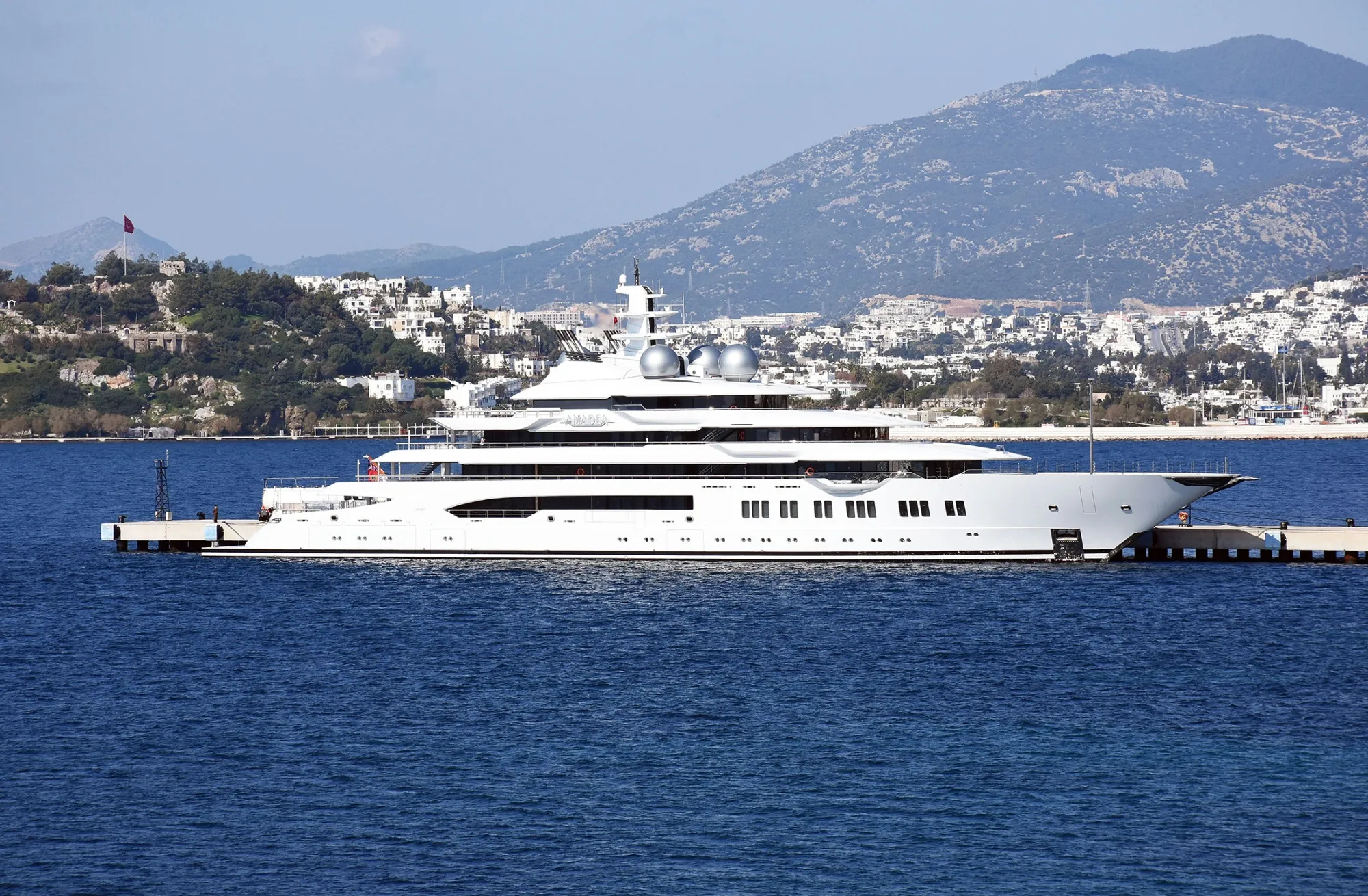 Luxury yacht Amadea in Turkey in 2020. 