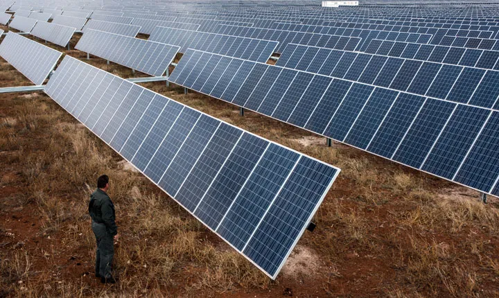 Sishen solar park in Kathu, South Africa.
