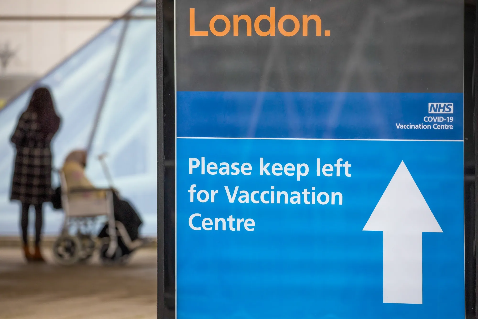 A Covid-19 vaccination centre at the ExCel convention centre in London.&nbsp;