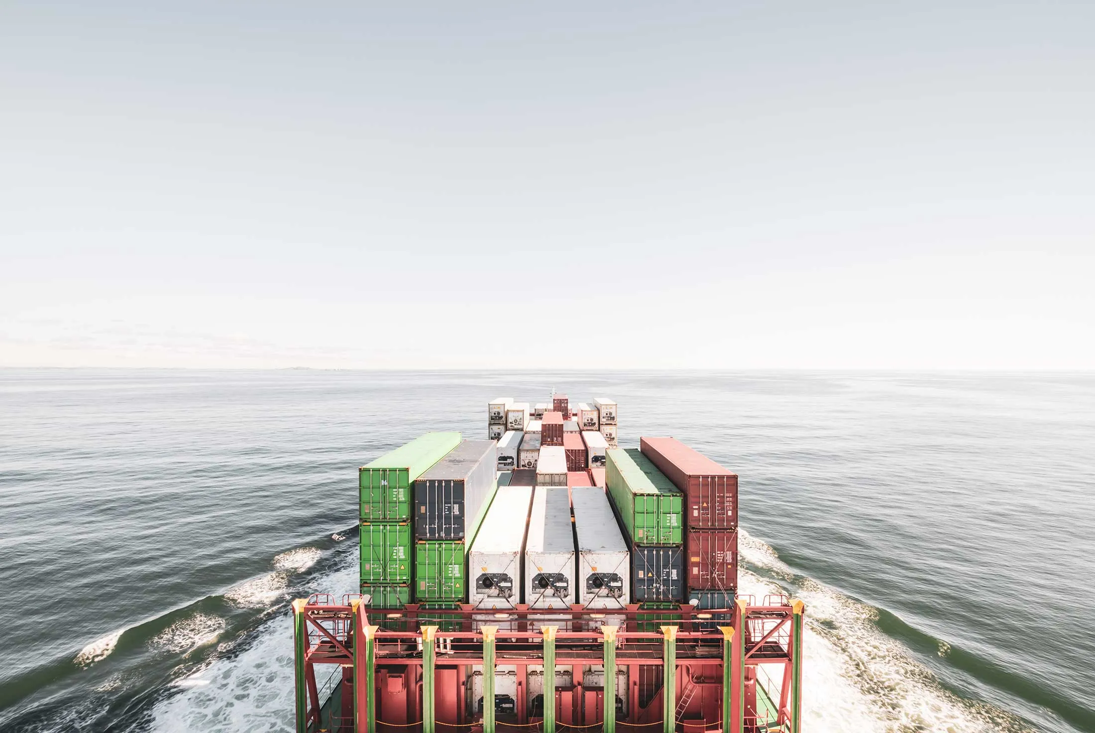 Container ship on North Sea