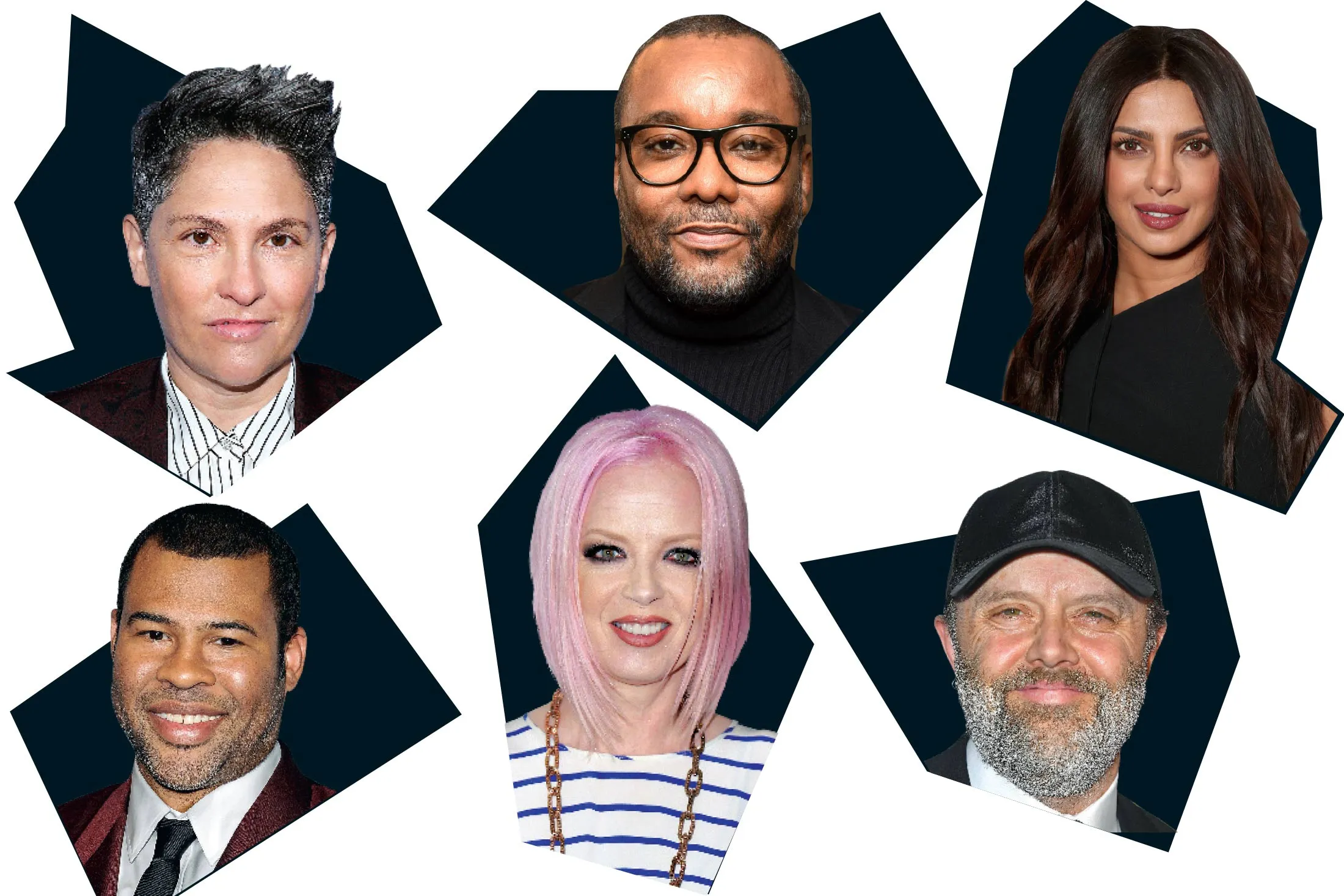 Clockwise from top left: Jill Soloway, Lee Daniels, Priyanka Chopra, Lars Ulrich, Shirley Manson, and Jordan Peele.
