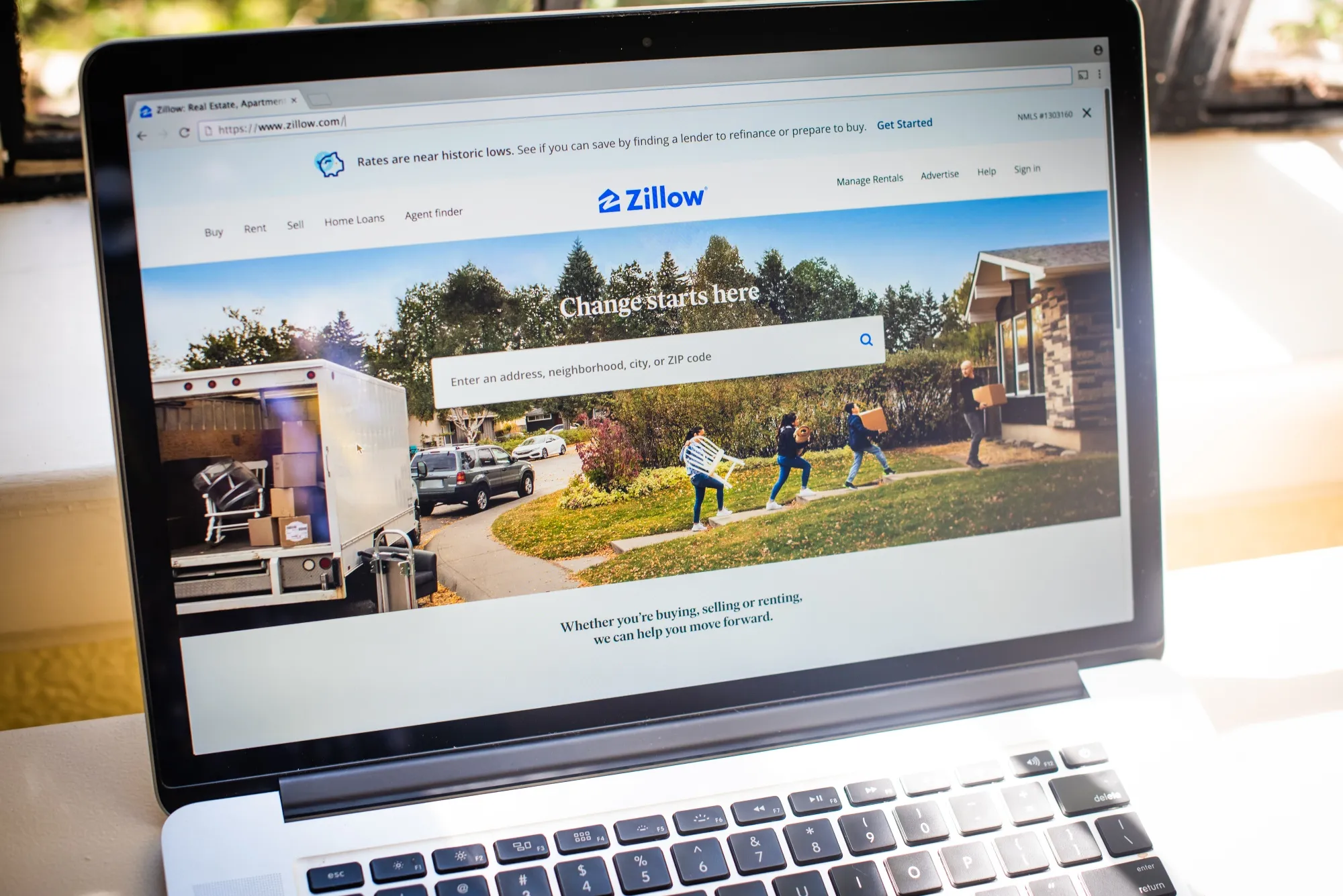 The Zillow website.