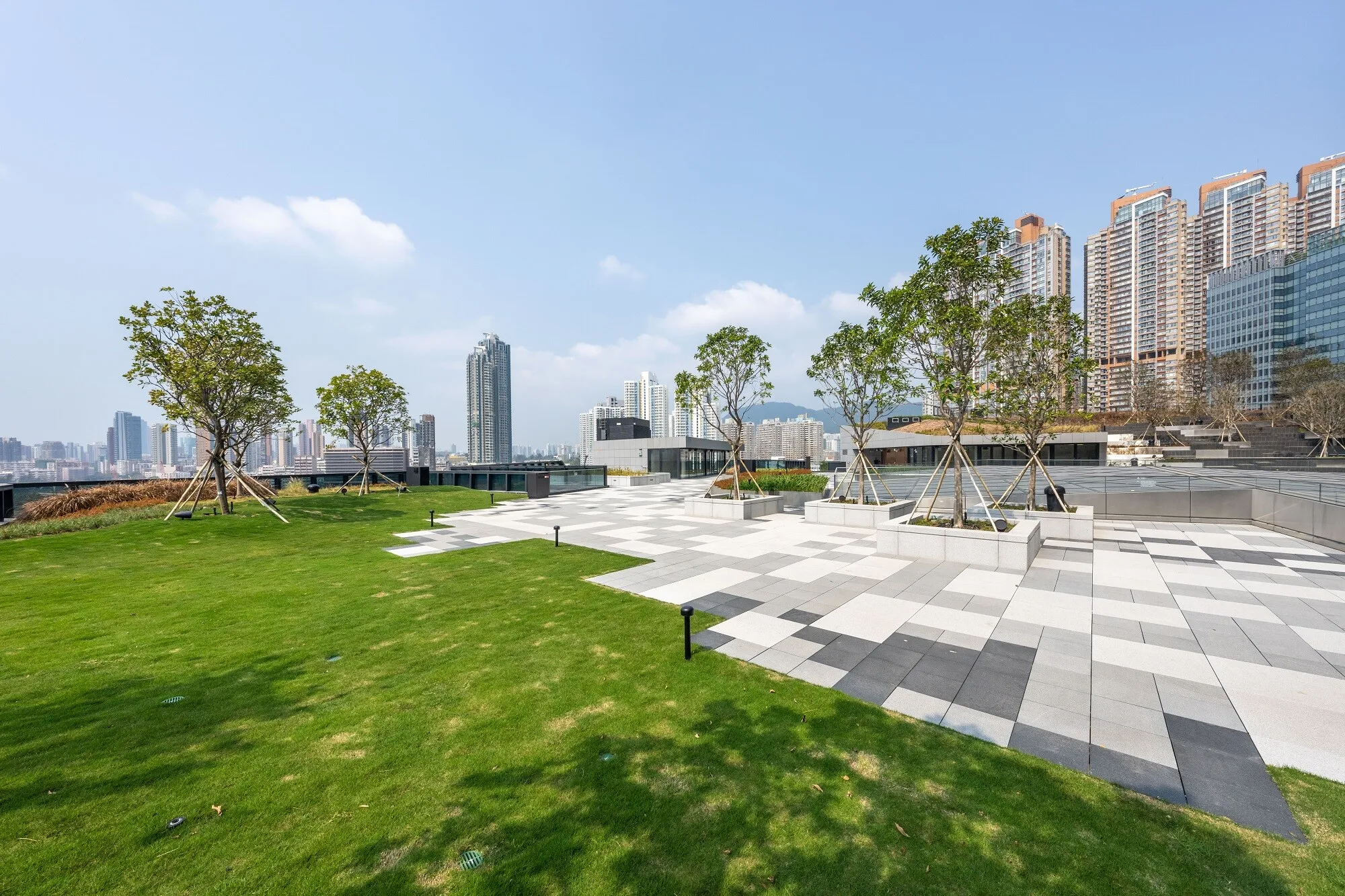 Greenery and outdoor&nbsp;spaces at Airside, an office building on the site of Hong Kong’s old airport.