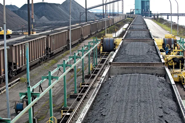 Coal train at Roberts Bank, B.C.