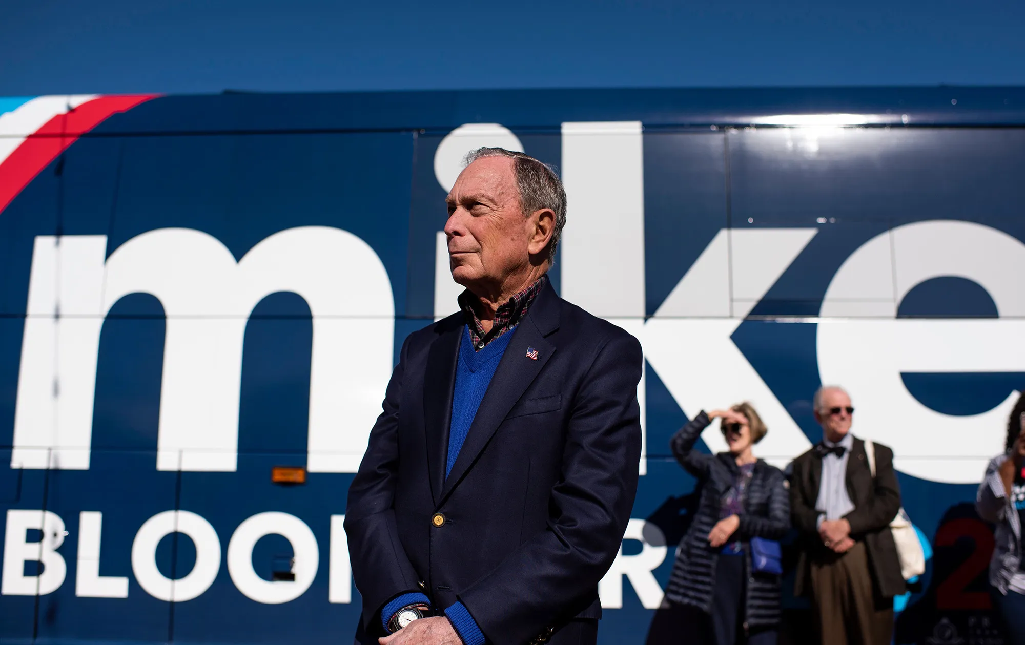 Michael&nbsp;Bloomberg waits before addressing&nbsp;supporters in Austin, Texas on Jan.&nbsp;11.