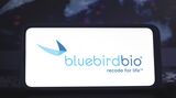 In this photo illustration a Bluebird Bio logo seen