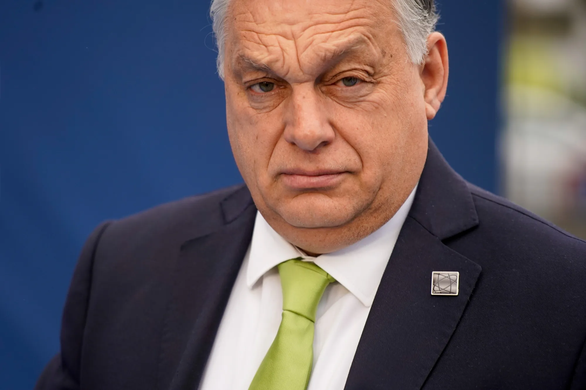 Viktor Orban, Hungary's prime minister, arrives for a nuclear energy summit in Brussels on March 21.&nbsp;