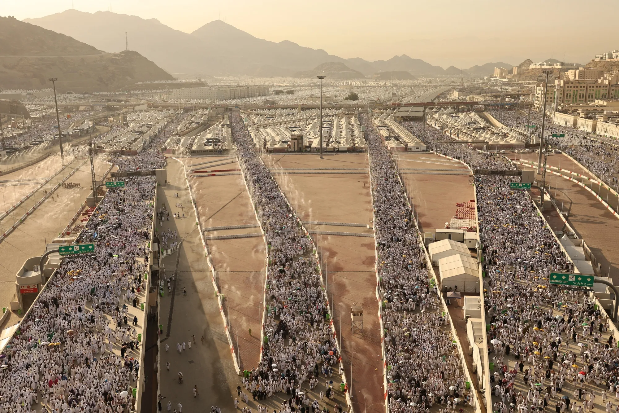 Muslim pilgrims arrive to perform the symbolic ‘stoning of the devil’ ritual during the hajj pilgrimage in Mina, near the holy city of Mecca, in June 2024.