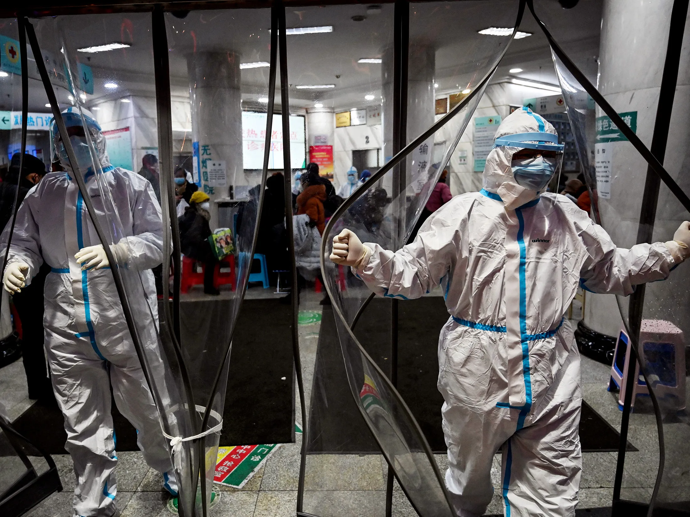 Medical staff at the Wuhan Red Cross Hospital.
