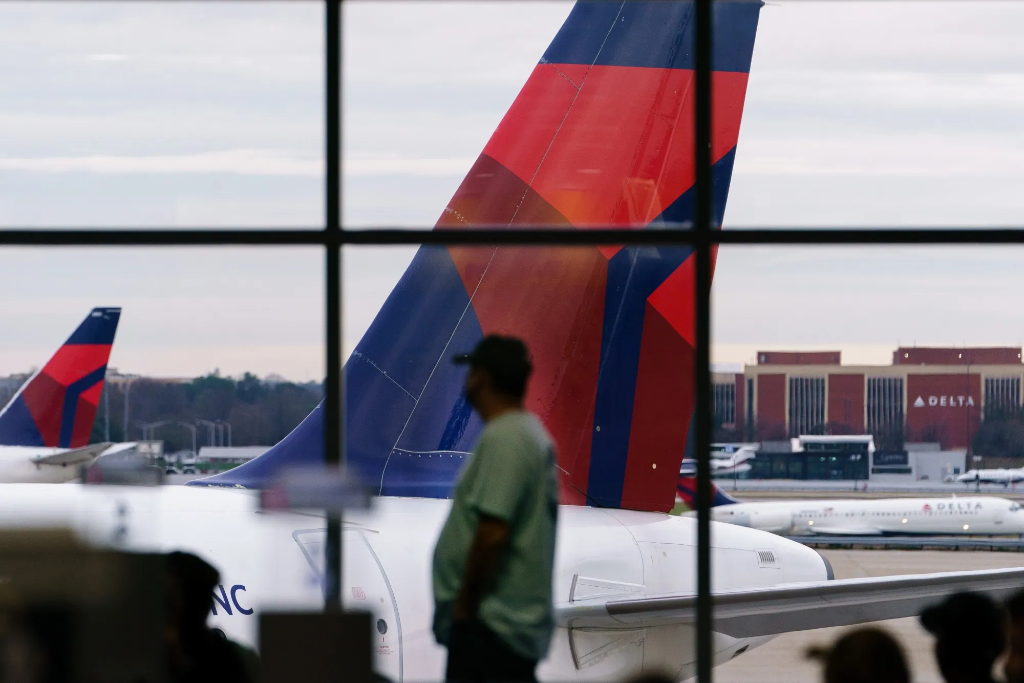 Delta Air Lines airplanes at Hartsfield-Jackson Atlanta International Airport.