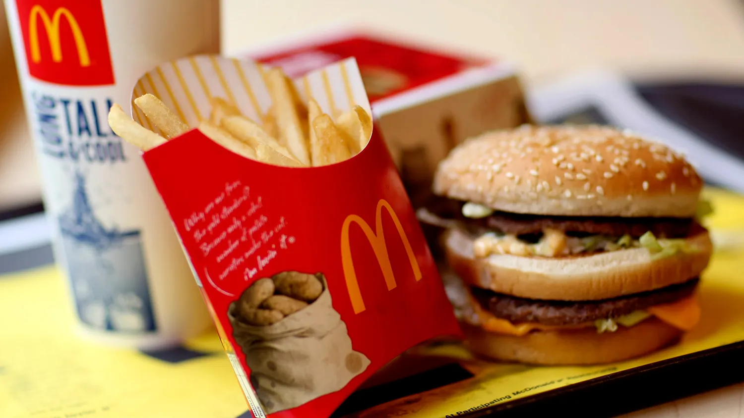 A McDonald's Big Mac value meal a arranged for a photo in New York, U.S., on Friday, July 23, 2010.
