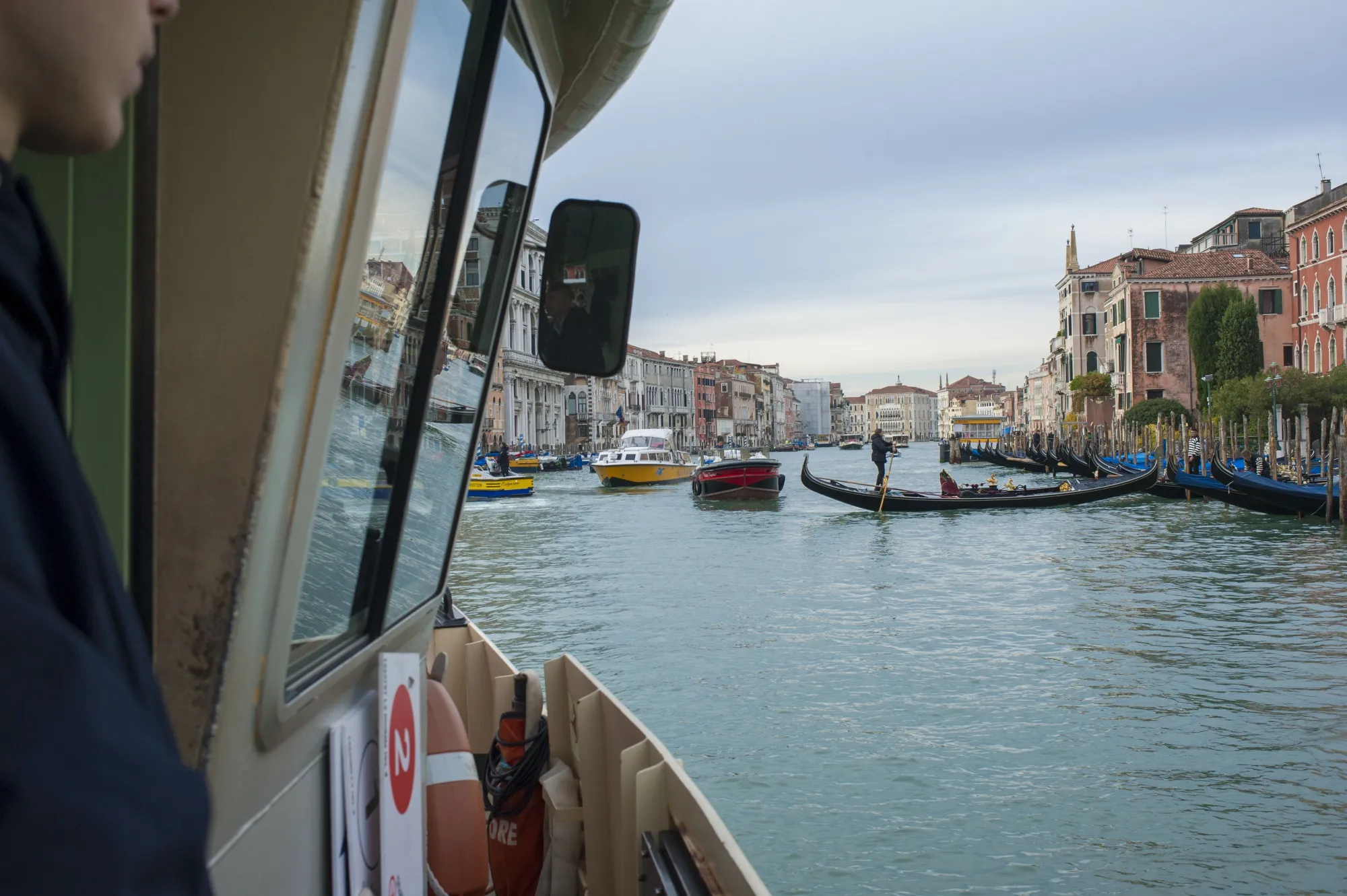 A gondolier navigates&nbsp;the Grand Canal in Venice.