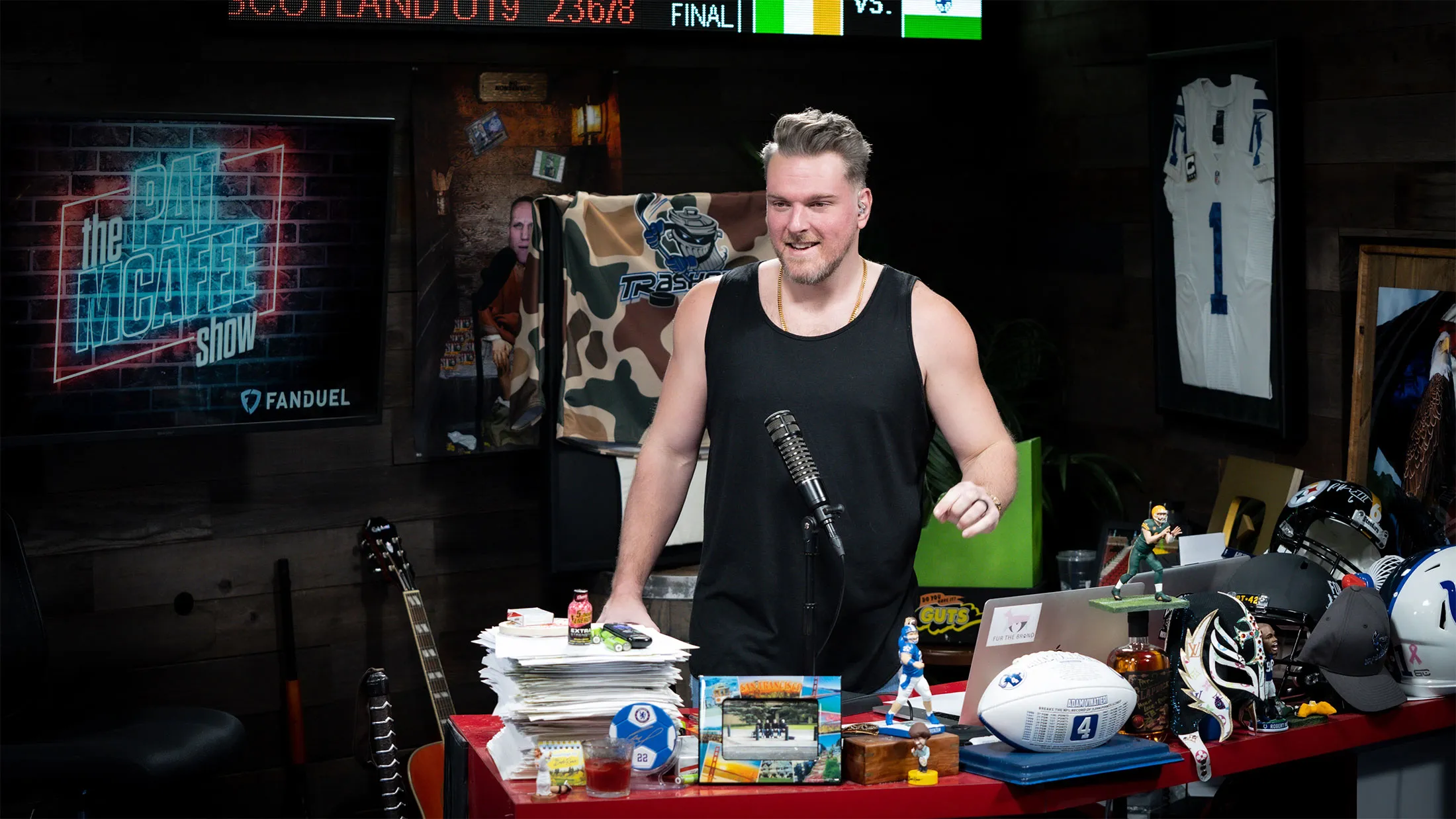 Pat McAfee in his studio&nbsp;in downtown Indianapolis.