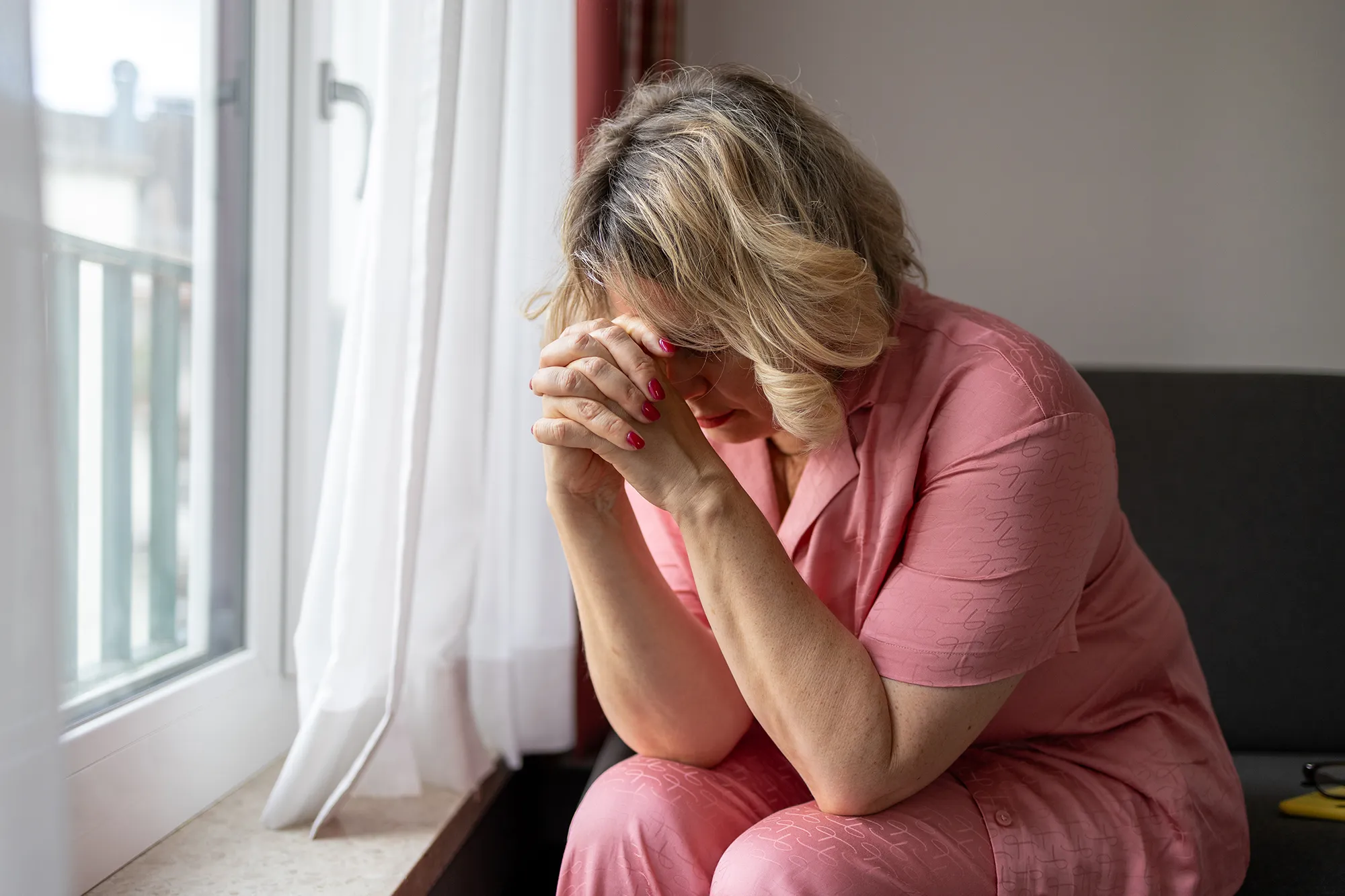 Depressed mature woman suffering from the mental burnout syndrome