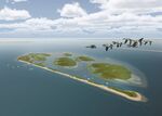 A rendering showing how the Marker Wadden Islands may appear after completion.