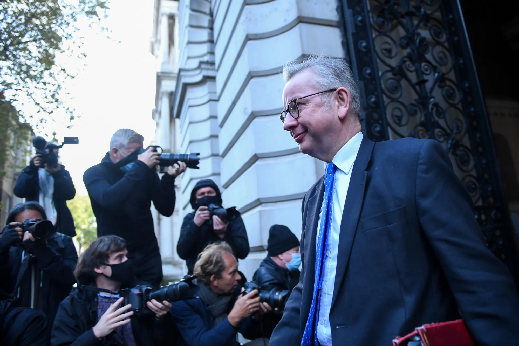 Michael Gove departs from a cabinet ministers meeting in London on Oct. 20.