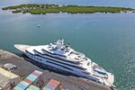 The&nbsp;Amadea superyacht docked at the Queens Wharf in Lautoka, Fiji, on April 15.