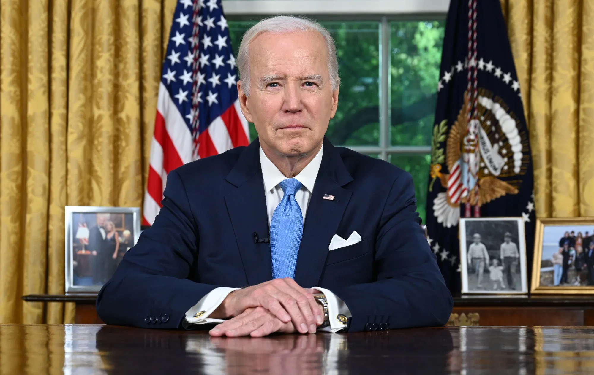 President Joe Biden during a national address in the Oval Office of the White House in Washington, DC, on June 2.