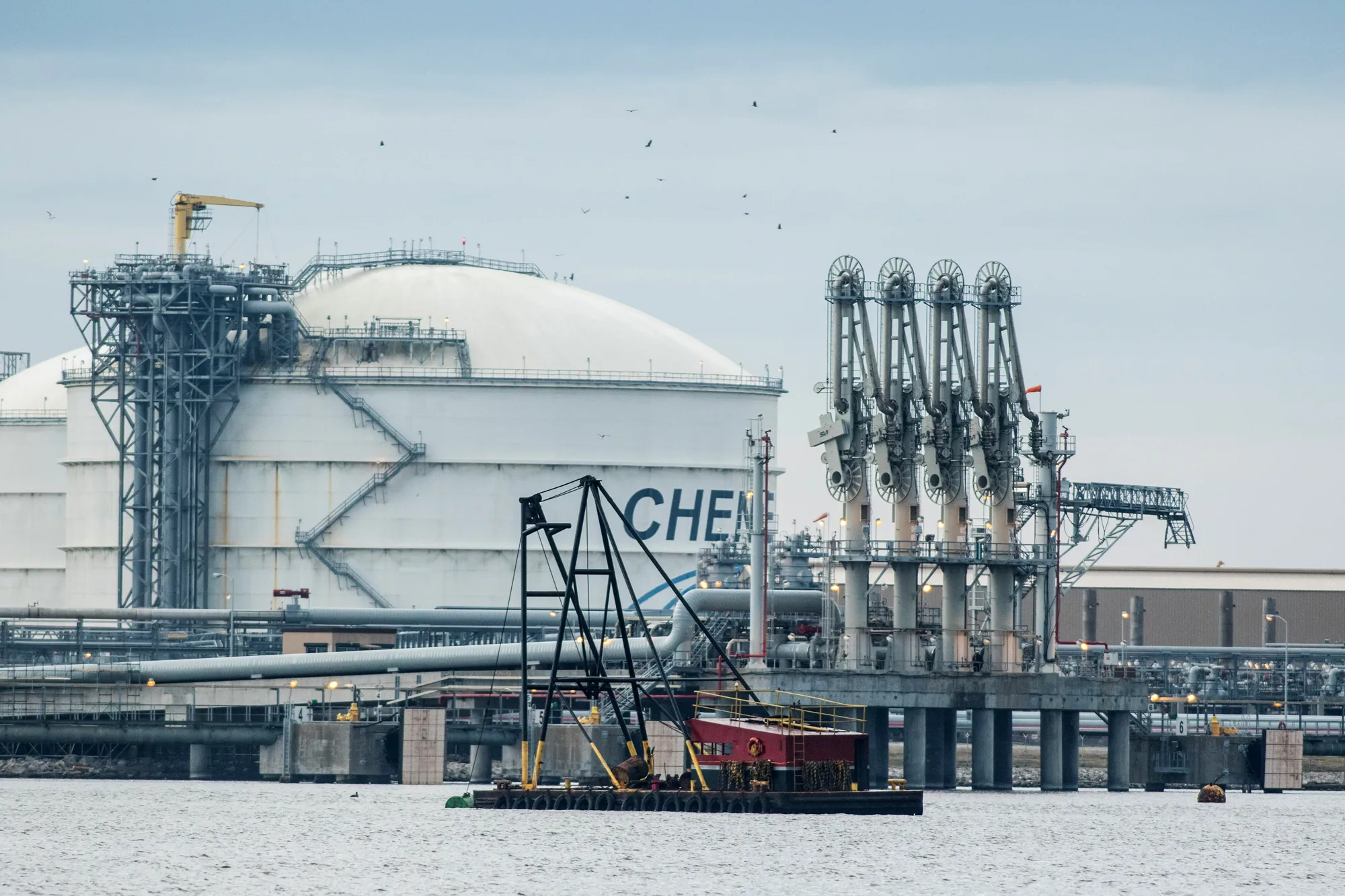The Cheniere Energy LNG terminal in Sabine Pass, La.