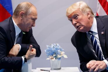 Donald Trump, right, and President Vladimir Putin in 2017.