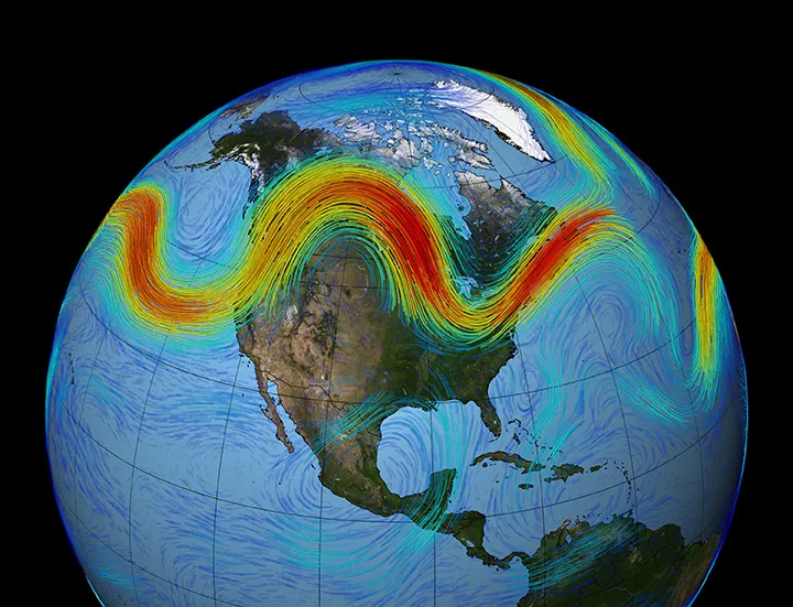 The earth’s Northern Hemisphere polar jet stream.