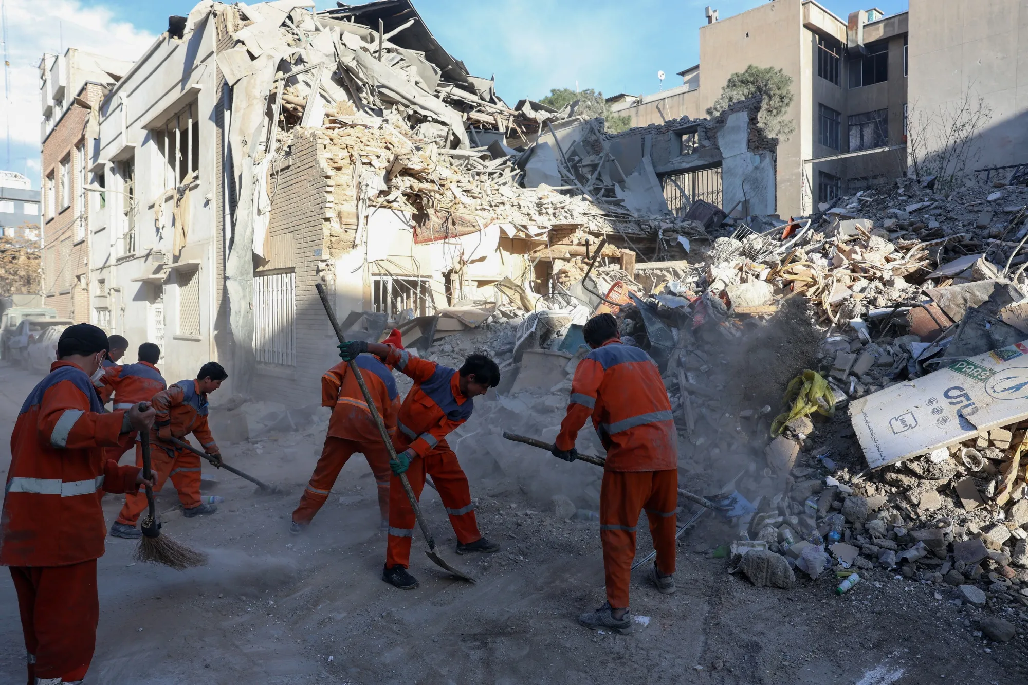 A destroyed synagogue in Tehran on April 7
