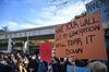 Students protest outside Bogazici University in Istanbul.