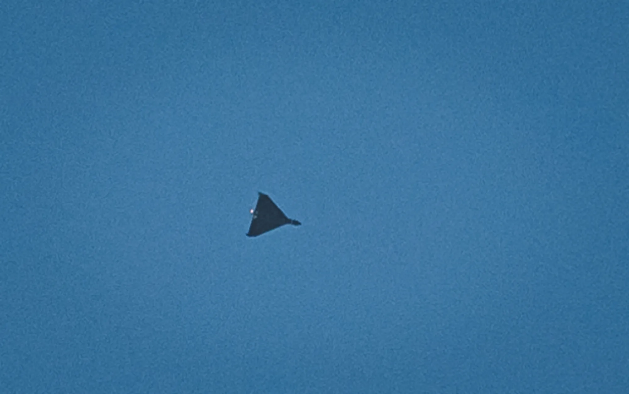 A Shahed drone over Kyiv, Ukraine.
