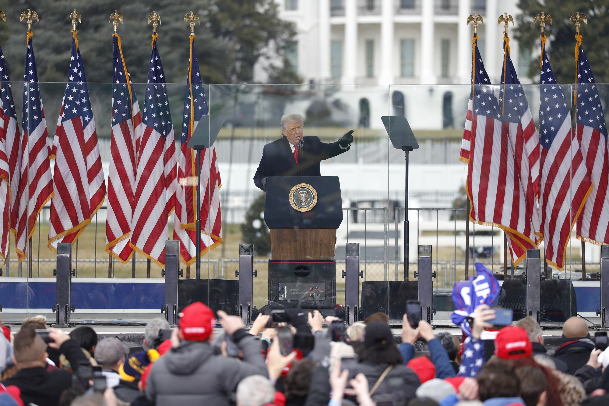President Donald Trump speaks during a &quot;Save America Rally&quot; near the White House in Washington,&nbsp;on&nbsp;Jan. 6.