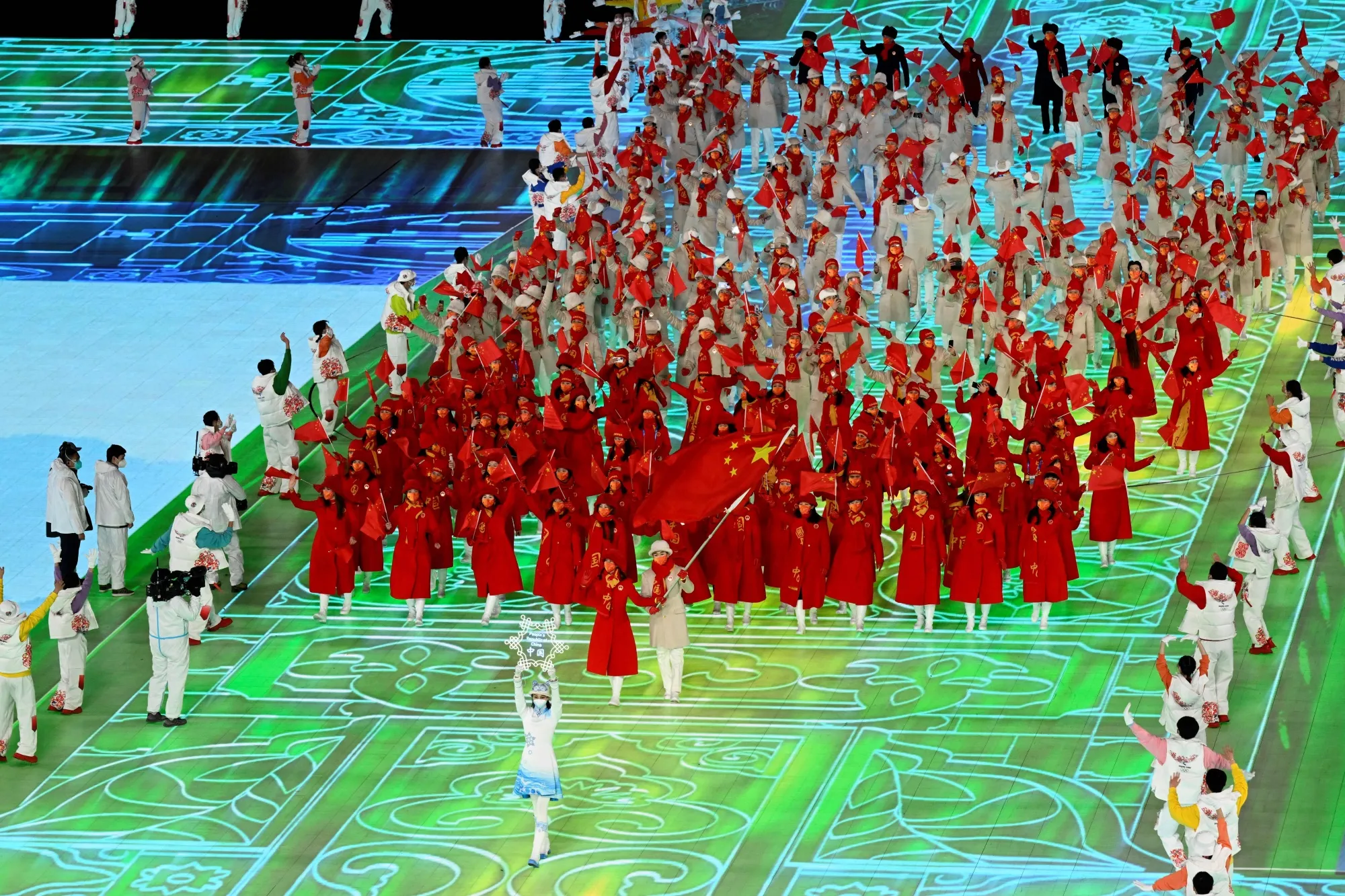 The Chinese delegation during the opening ceremony of the Beijing 2022 Winter Olympic Games on Feb. 4.