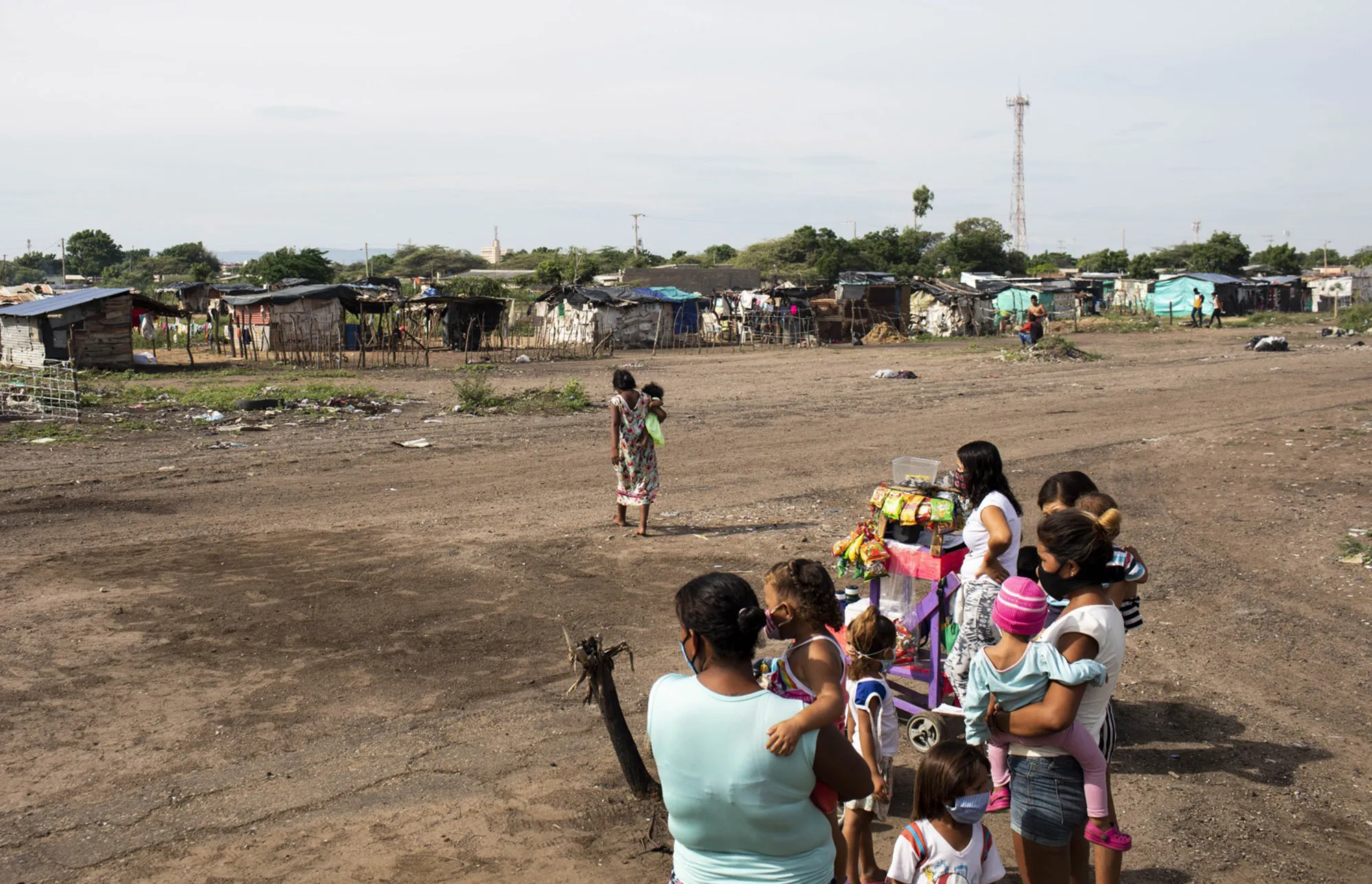 Venezuelan migrants at a temporary camp in Maicao, La Guajira, Colombia, on Sept. 30, 2020.