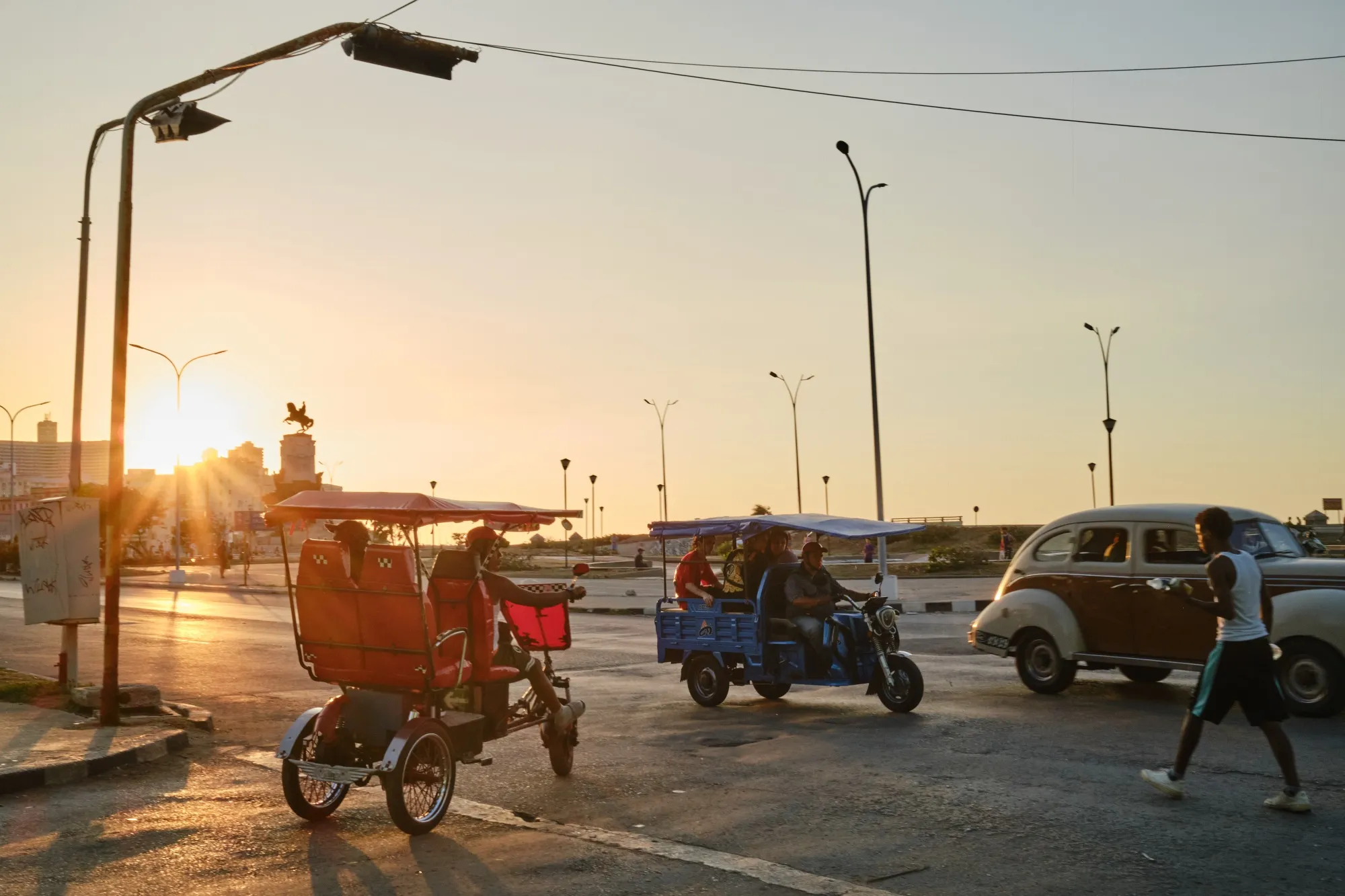 Bicycle taxis in Havana.